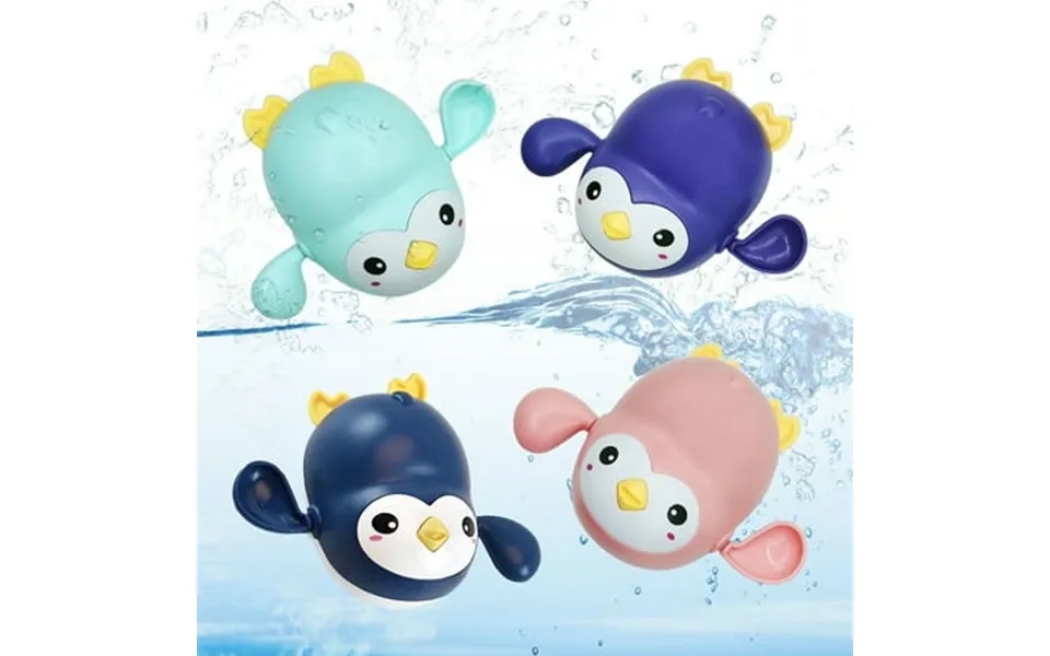 Syenll Bath Toys 4 Pack Penguin Windup Toy For Boys Girls Funny Floating Pool Toys For Kids Toddlers