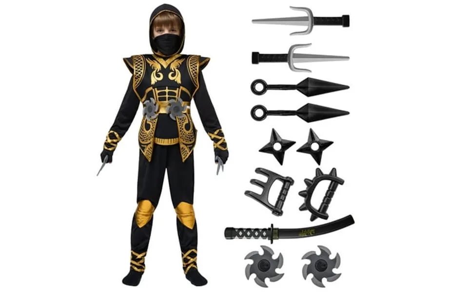 Syncfun Kids Golden Ninja Costume For Toddler Boys Halloween Dress Up Age Up To 12 Years