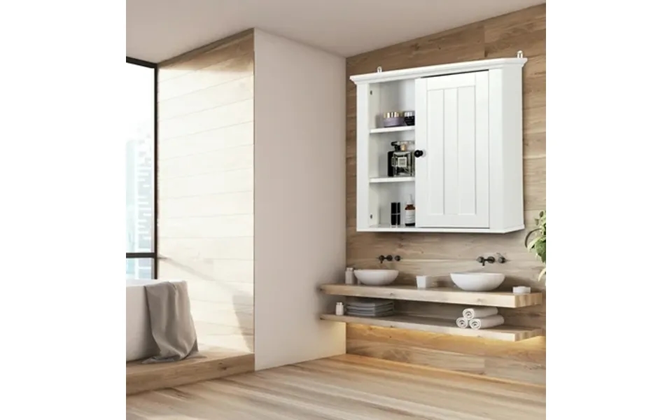 Syngar Hanging Storage Cabinet Bathroom Wall Mounted Storage Cupboard With Single Door And Shelves Space Saving Storage