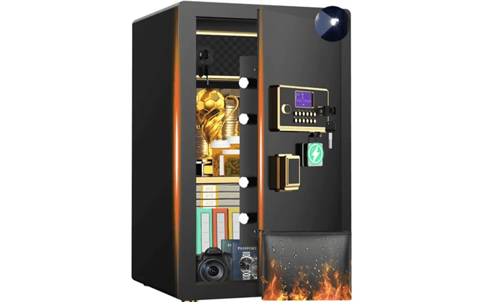 Sysenfo 5.5 Cuft Large Safe Box Security Home Safe With Interior Safe Lock Box & Fireproof Document Bag