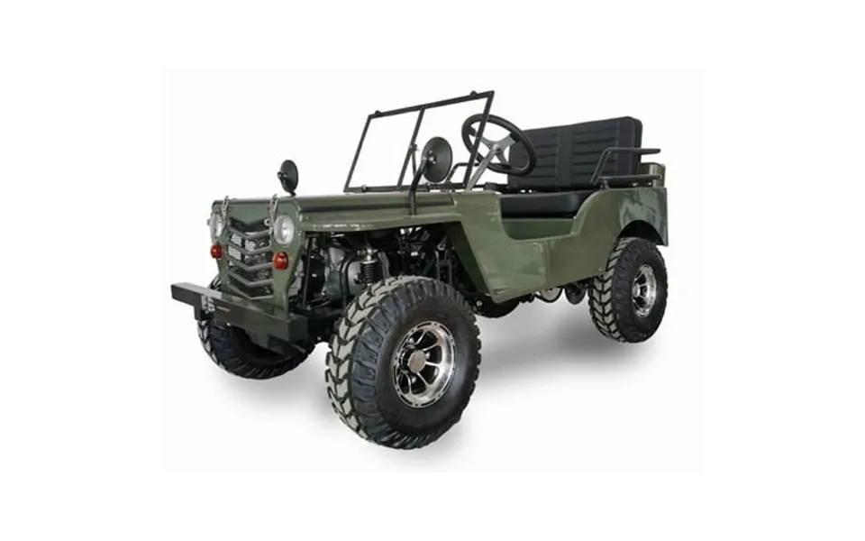 Syx Moto 125cc Go Kart 4-wheeler 3-speed Reverse Electric Kick Start 35 Mph Max Speed For Teens & Adults Army Green