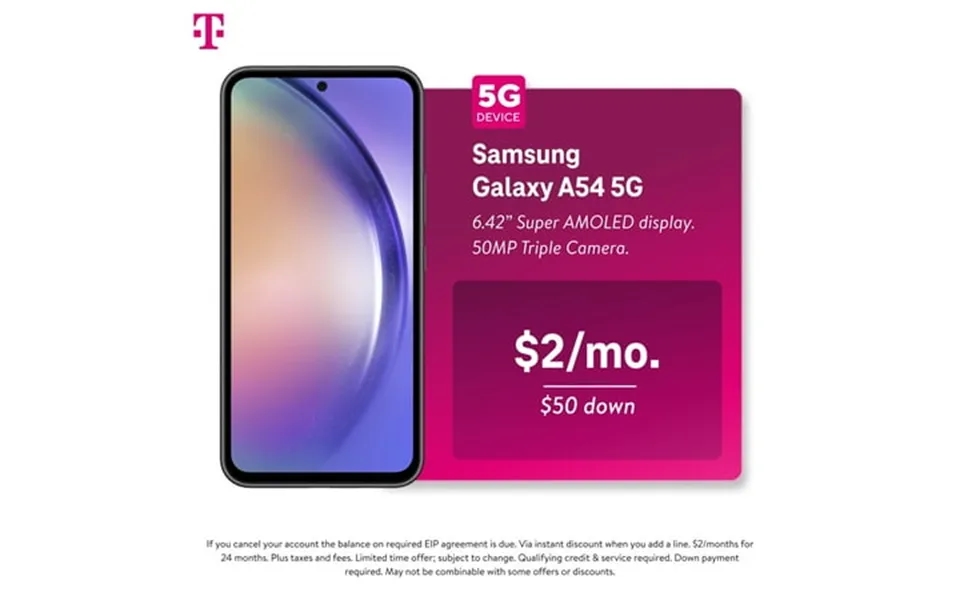 T-mobile Samsung Galaxy A54 5g 128gb Gray - Postpaid Smartphone