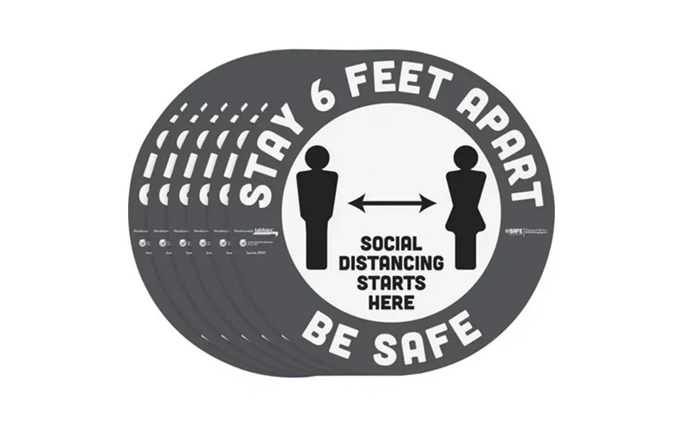 Tabbies Besafe Stay 6 Feet Apart Floor Decals - 6 Pack