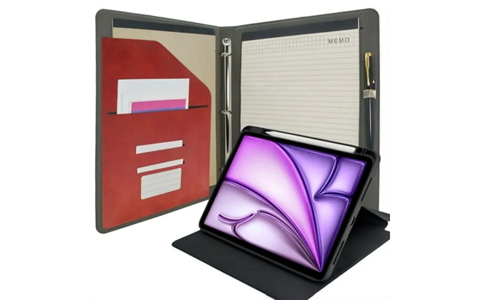 Tablet Organizer Portfolio Case With Clipboard 3-ring Binder Padfolio File Folder With Rotating Cover Case Compatible Wi