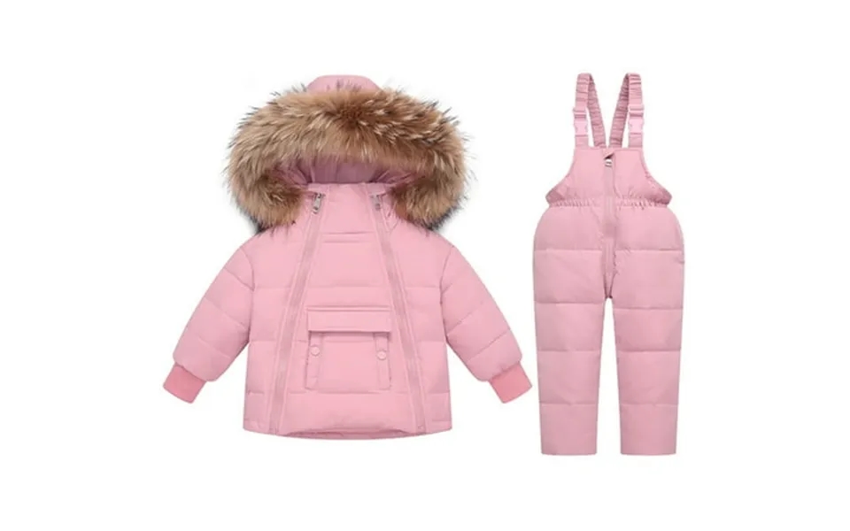 Taiaojing Girls Boys Zip Up Down Puffer Jackets Kids Fall Toddler Baby Boys Girls Hooded Down Coat And Ski Bib Pants Sno