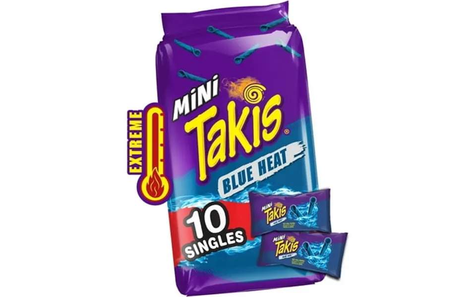 Takis Blue Heat Mini 10 Pc 1.23 Oz Bite Size Multipack- Pack Of 2