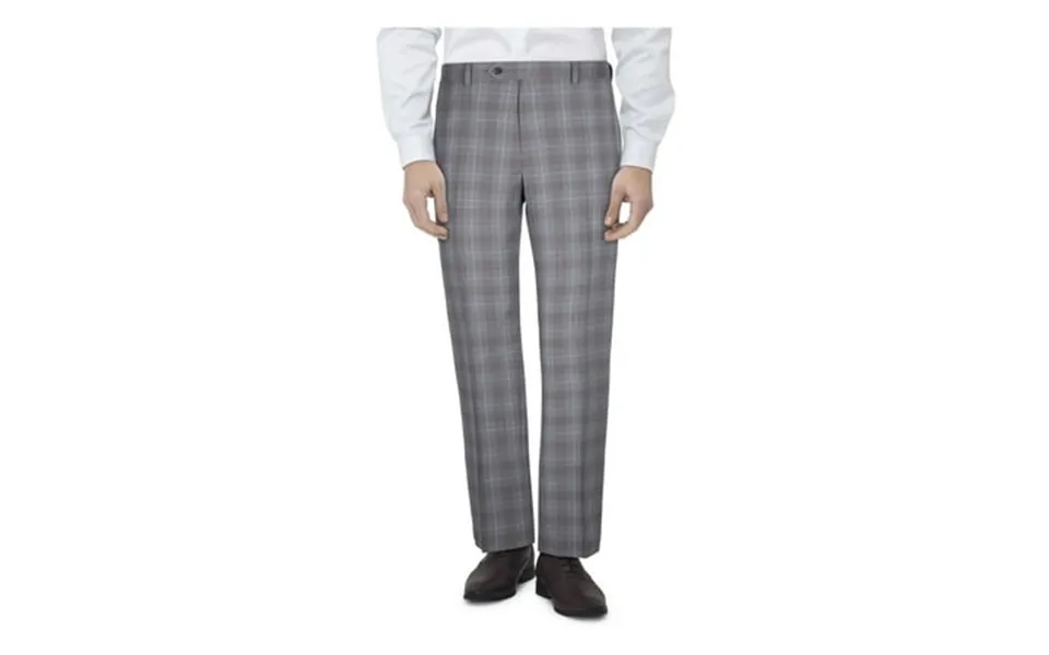 Tallia Mens Gray Flat Front Tapered Plaid Slim Fit Pants 32w X 30l