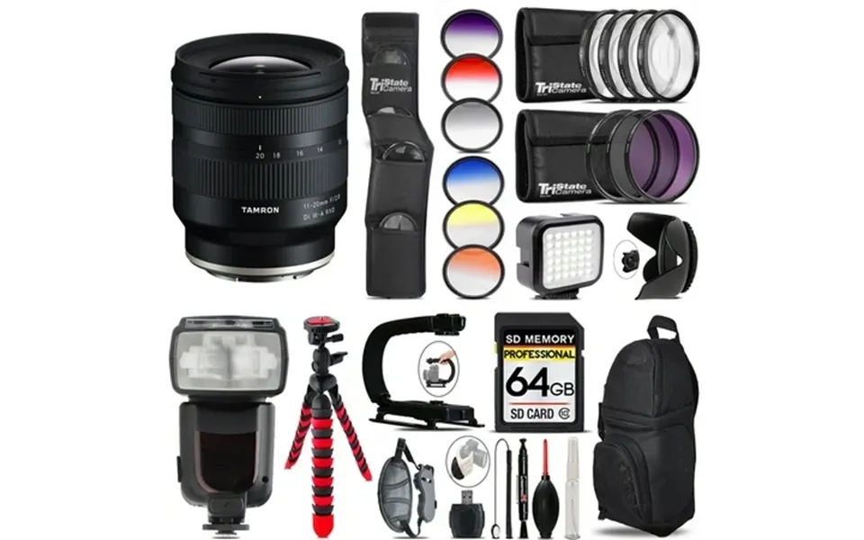 Tamron 11-20mm F 2.8 Di Iii-a Rxd Lens For Sony E Led Light - 64gb Accessory Bundle