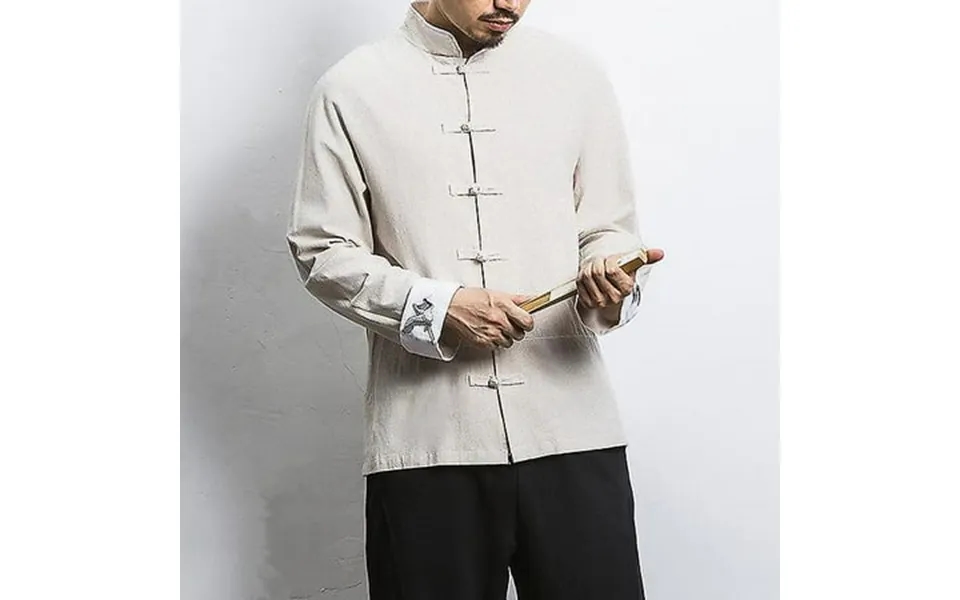 Tang Suit News Traditional Chinese Clothing For Men Cotton Embroidery Crane Kung Fu Uniform Hanfu Blouse Shirts
