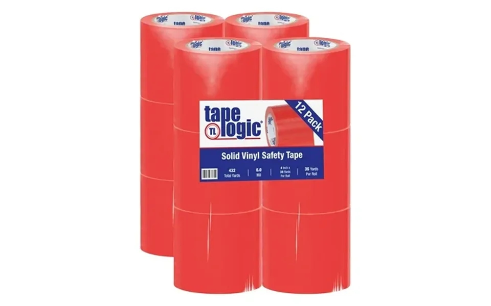 Tape Logic Solid Vinyl Safety Tape 6.0 Mil 4 X 36 Yds. Red 12 Case T9436r