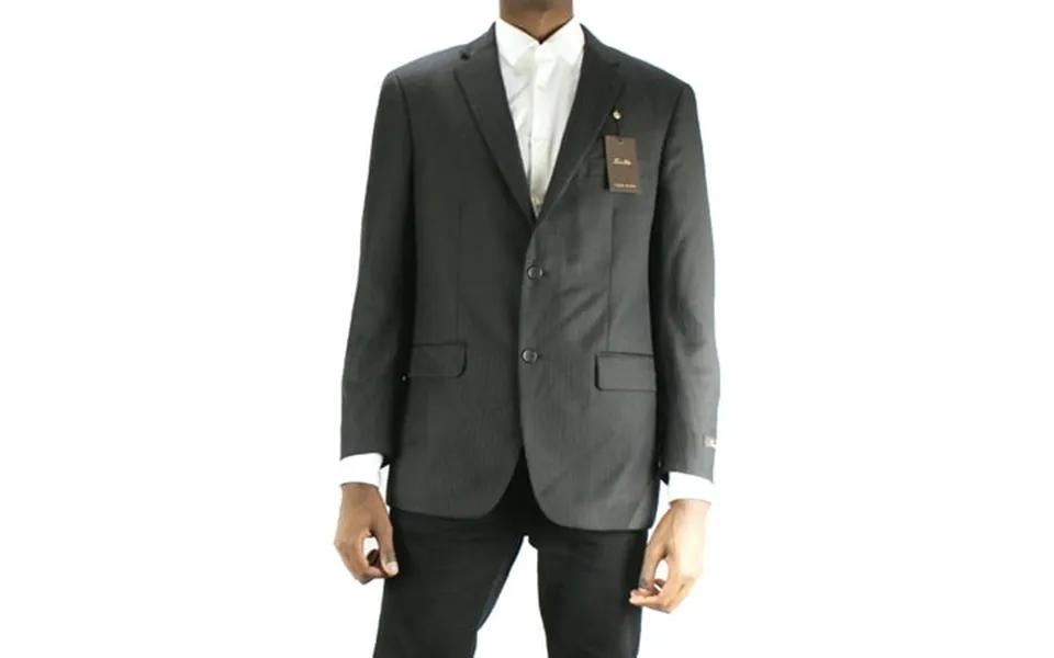 Tasso Elba Mens Charcoal Pinstripe Regular Fit Jacket R