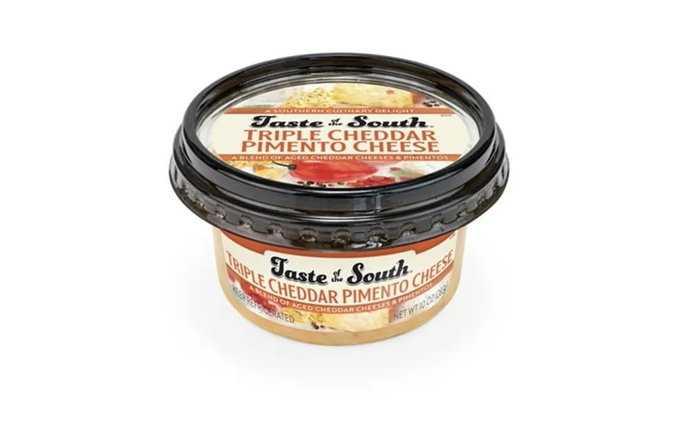 Taste Of The South Triple Cheddar Pimento Cheese 10 Oz Tub Spread Refrigerated