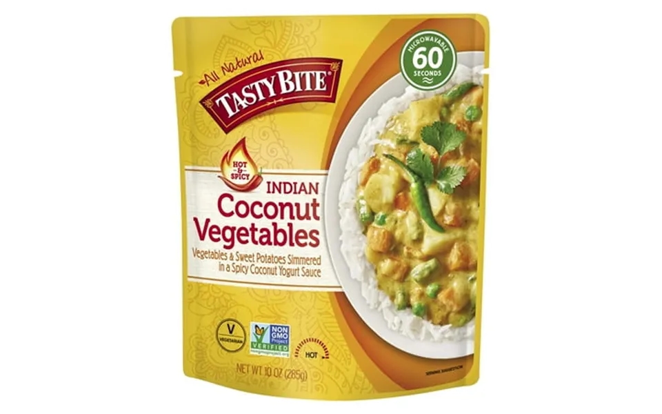 Tasty Bite Hot & Spicy Coconut Vegetables 10 Ounce Pack Of 6 Ready To Eat Microwavable Entree Vegetarian