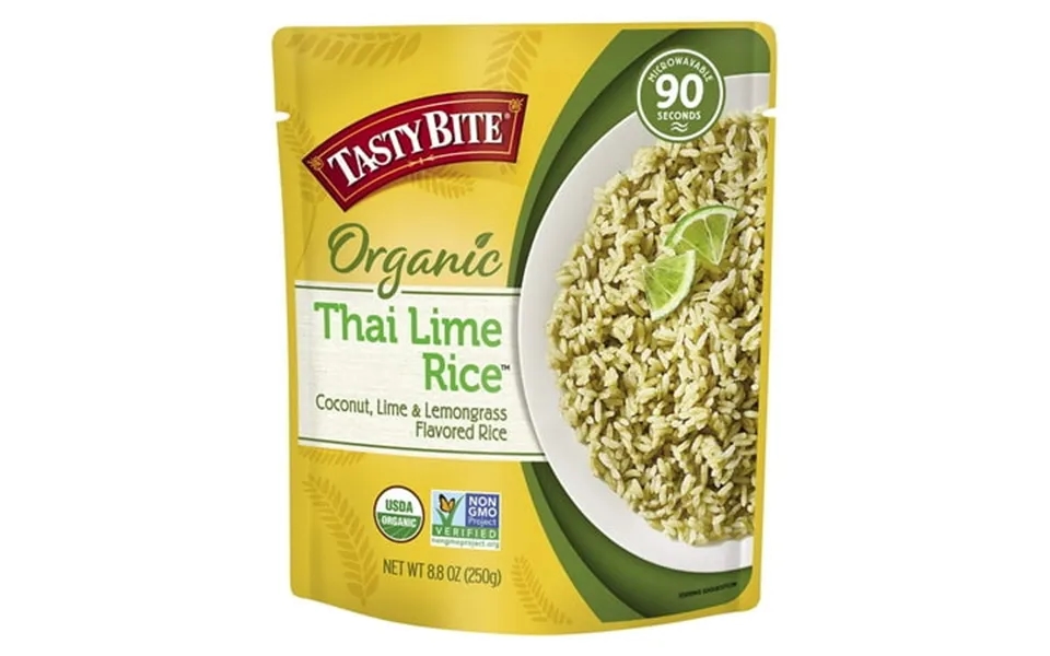 Tasty Bite Organic Thai Lime Rice 8.8 Ounce Pack Of 6 Ready To Eat Microwavable Vegan Gluten-free