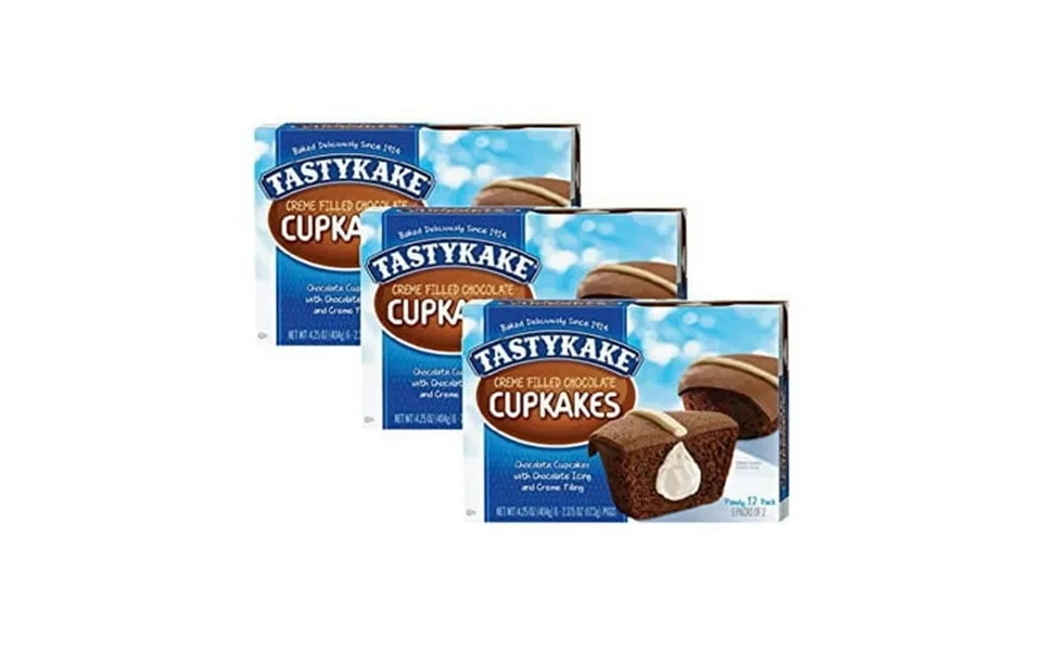 Tastykake Creme Filled Chocolate Cupkakes Family Size 12 Count 3-pack