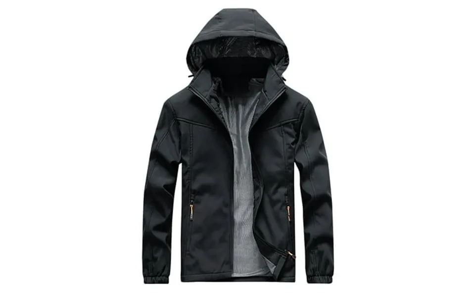 Tawop Rain Jacket Men S Dirt-proof Wind-proof Tear-resistant Zipper Casual Warm Jacket Black 14