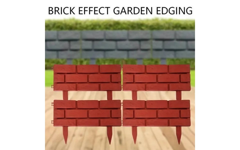 Taylongift Christmas Valentine S Day 4pcs Plastic Brick Effect Lawngarden Edging Fence Plant Shrubpath Fencing Border