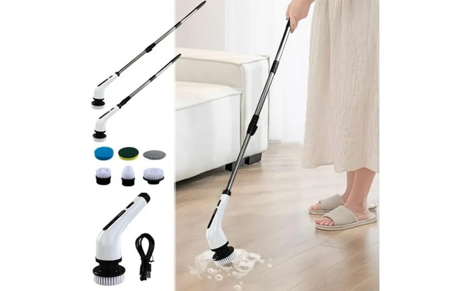 Taylonsss Electric Six Head Cleaning Brush For Kitchen Bathroom Car Cleaning Handheld Wireless Charging Long And Short A