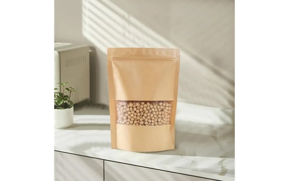 Taylonsss Self-standing Self-sealing Kraft Paper Bag Frosted Window Food Dried Fruit Tea Packaging Bag Kraft Paper Self-