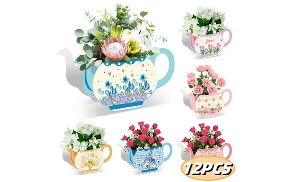 Tea Party Decorations Flower Boxe Tea Party Table Centerpiece For Spring Tea Birthday Favors Garden Wedding Supplies 12p