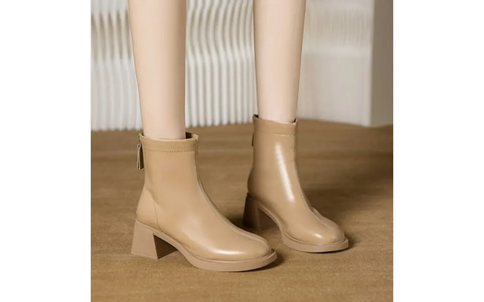 Teacher Appreciation Gifts Poropl Womens Black Boots Ankle Winter Plus Size Thick Heels Back Zipper Chunky Non Slip Ankl