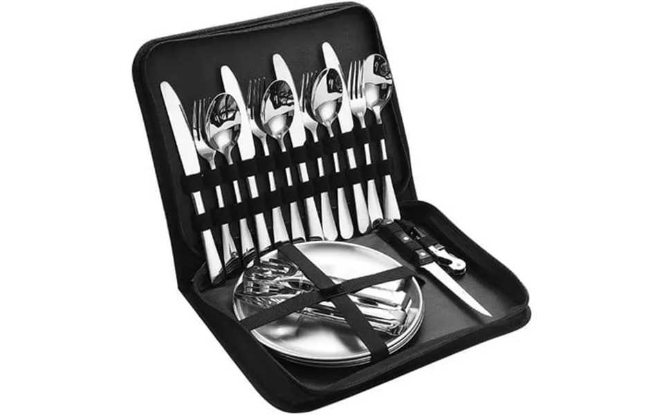 Teafirst 20pcs Camping Kitchen Tableware Kit Mess Cutlery For 4 Person Dinnerware Set For Picnic