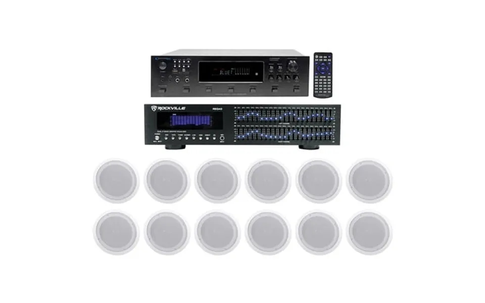 Technical Pro 6000w 6 Zone Home Theater Bluetooth Receiver 12 8 Speakers Eq