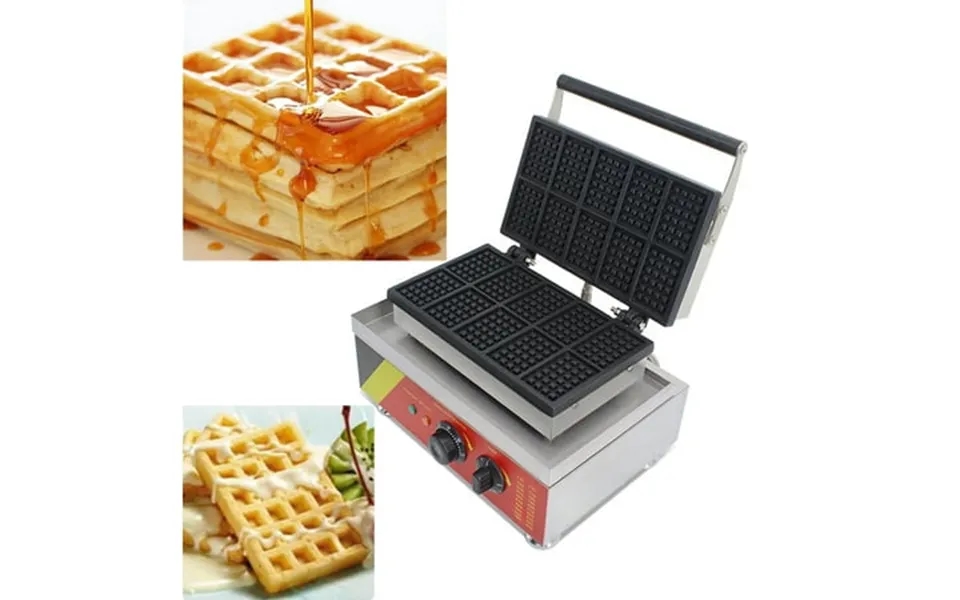 Techtongda 10 Grit Commercial Waffle Maker Making Machine Nonstick Electric Mini Square Waffle Baker Machine