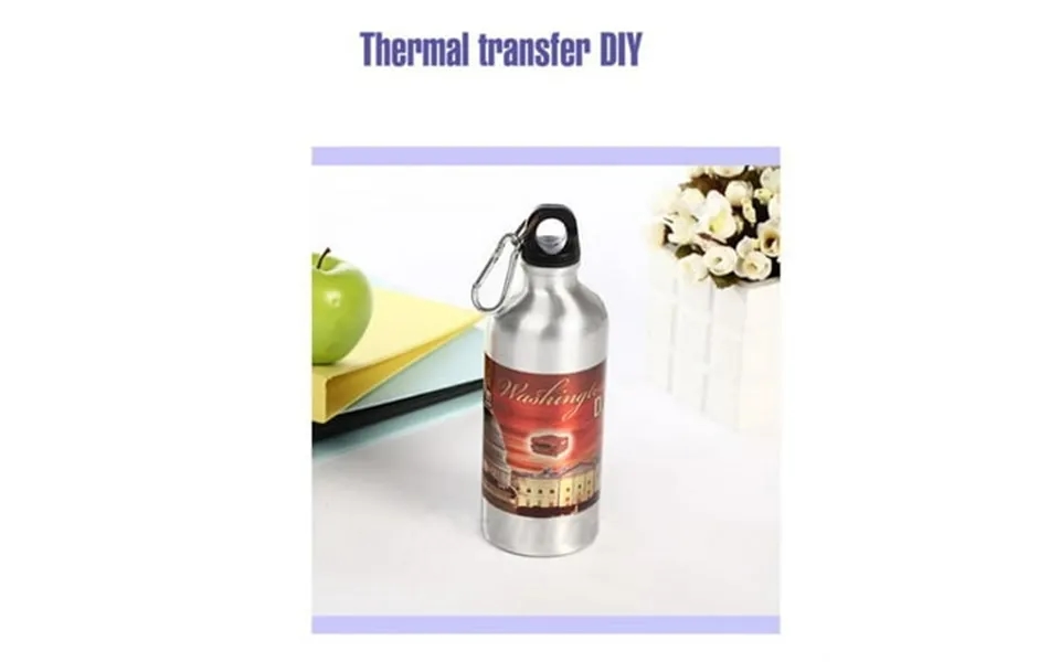 Techtongda 36pcs 600ml Aluminium Water Bottle Sports Water Bottles Heat Transfer Coated Bottle Silver