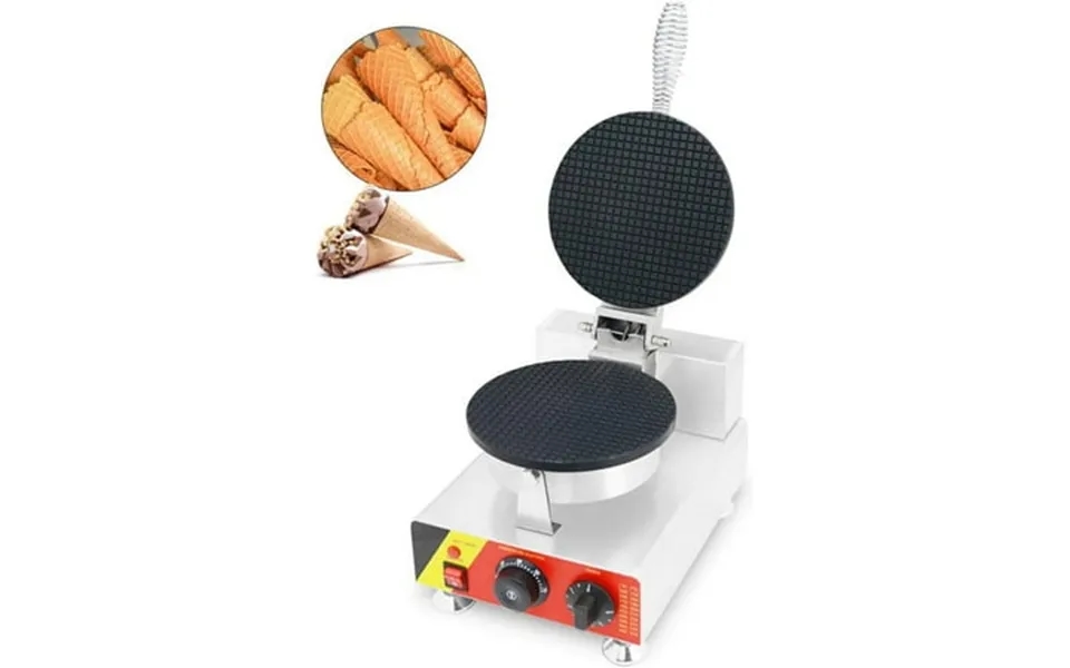 Techtongda Ice Cream Cone Maker Machine Single Station Waffle Baker Maker Nonstick Commercial 1kw