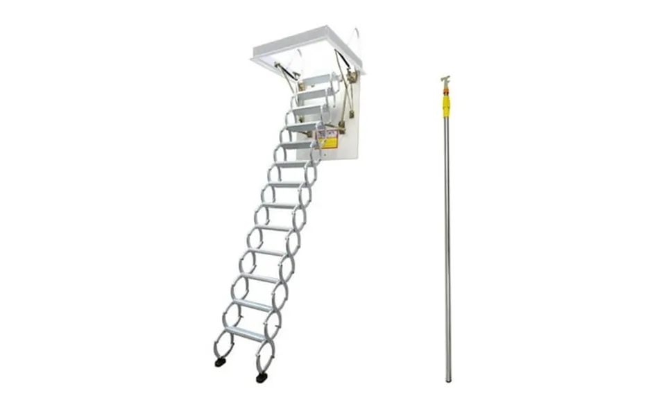 Techtongda White Loft Wall Ladder Stairs Retractable Attic Folding Ladder With 31