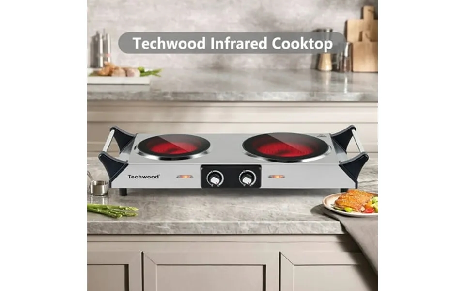 Techwood 23.94-inch 2-coil Countertop Burners Silver