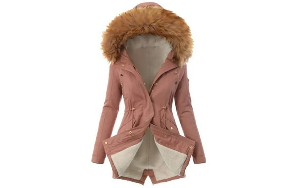 Tejiojio Coats Clearance Womens Ladies Warm Jacket Winter Solid Turn Coat Hooded Collar Lambswoo Outerwear