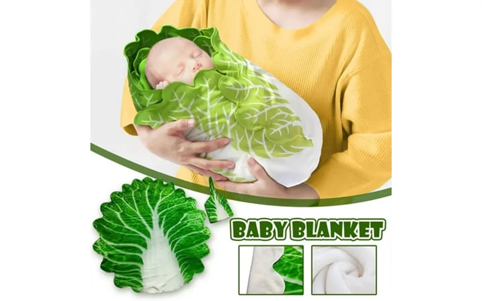Tejiojio Summer Saving Labor Day Simulation Cabbage Flannel Baby Wrap Blanket Baby Sleeping Swaddle Wrap Hat