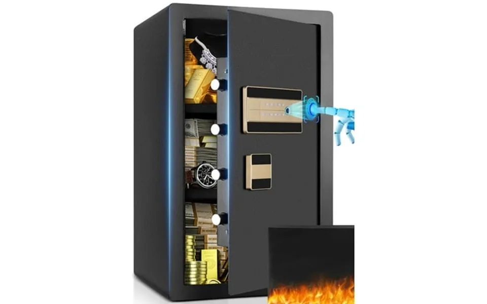 Telam 6.5 Cu. Ft. Fingerprint Safe Box With Fireproof Bag Security Home Safe With Dual Door Design 64lb