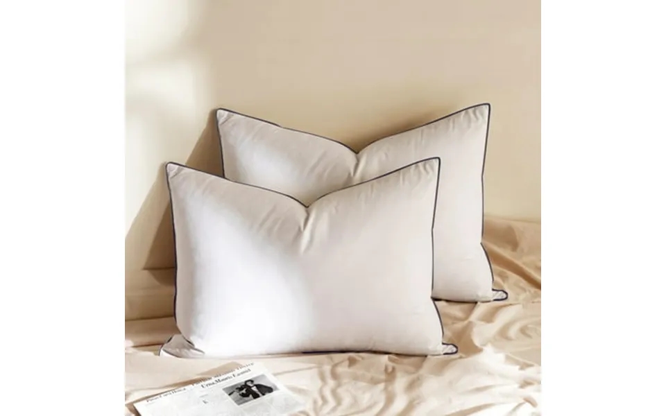 Teler Goose Feathers And Down Pillow For Sleeping With 100% Cotton Cover Hotel Quality Fluffy Bed Pillow Set Of 2 King S