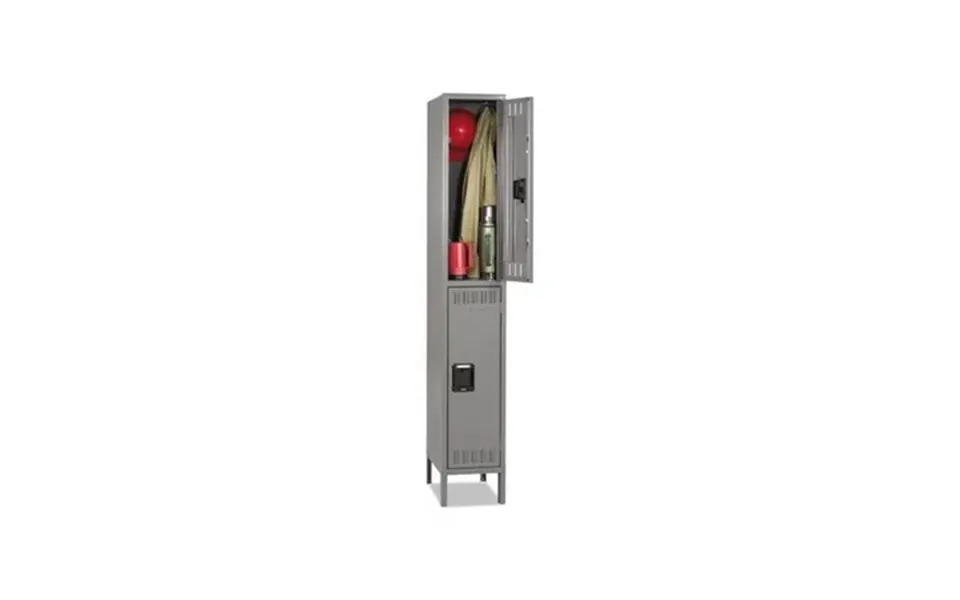 Tennsco Double Tier Locker With Legs Single Stack 12w X 18d X 78h Medium Gray