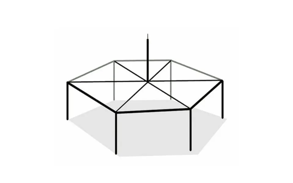 Tentandtable 40 High Peak Outdoor Party Canopy Tent Frame Only White Hexagon Waterproof