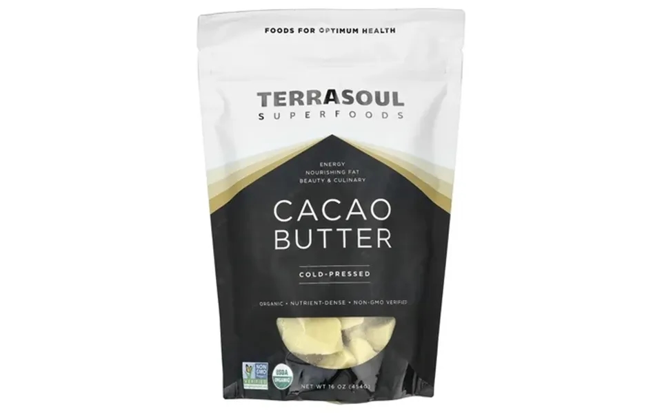 Terrasoul Superfoods Organic Cacao Butter Cold-pressed 1 Lb