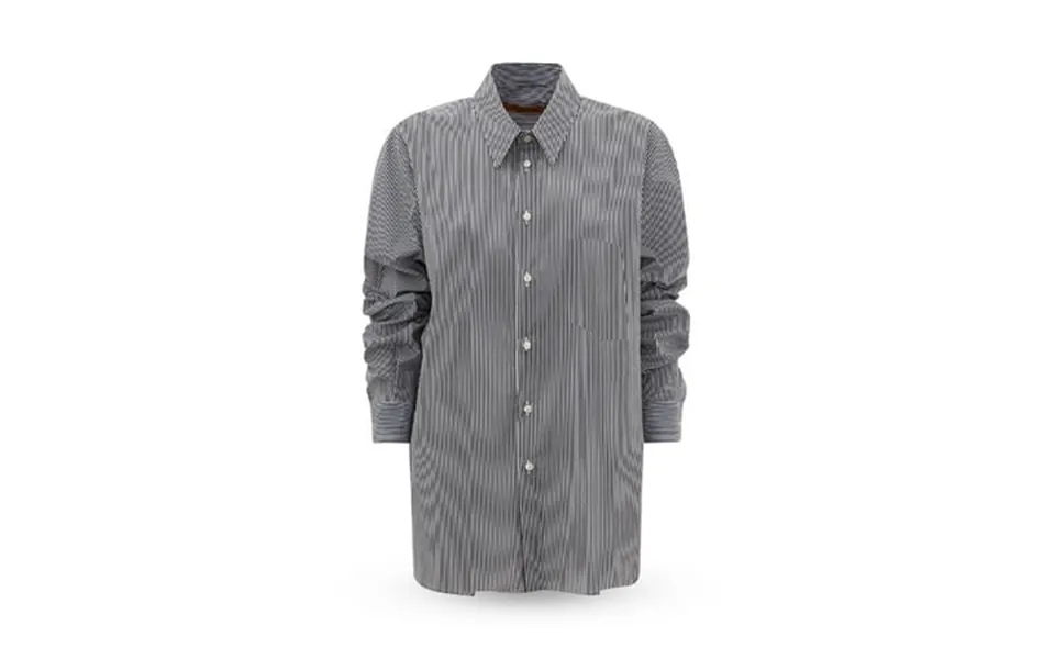 The Andamane Womens Black Pleated Pocketed Side Vents Georgiana Oversized Striped Cuffed Sleeve Collared Wear To Work Bu