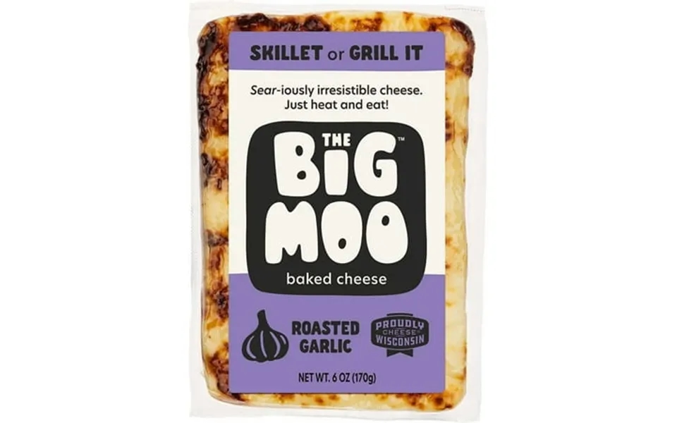 The Big Moo Roasted Garlic Baked Cheese 6 Oz 6 Pack