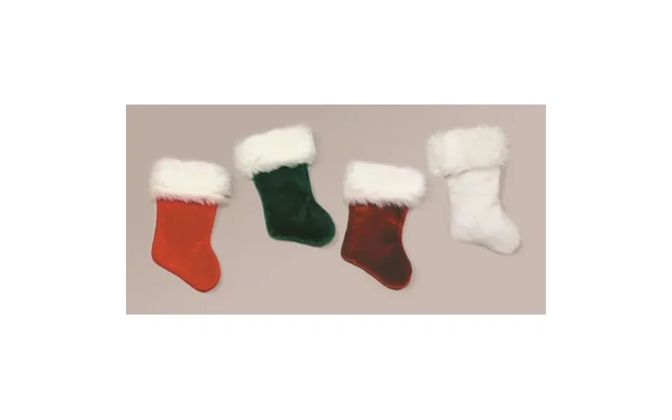 The Costume Center Traditional Red Velvet Plush Christmas Stocking With Faux Fur White Cuff