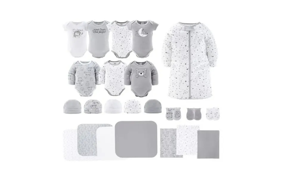 The Peanutshell Newborn Baby Layette Gift Set For Baby Boys And Girls Shower Gift Essentials Grey And White Celestial Be
