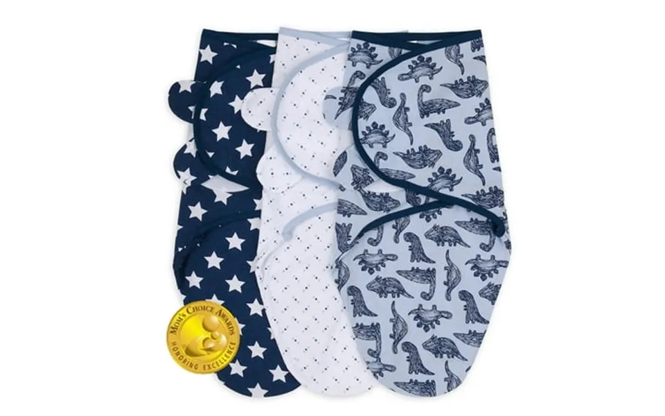 The Peanutshell Newborn Swaddles For Baby Boys 3 Pack Set Blue Dino
