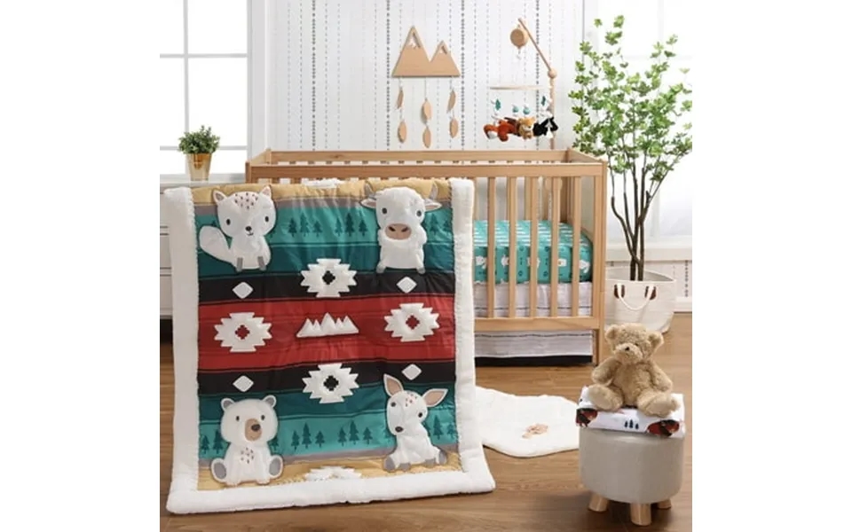 The Peanutshell Organic Cotton Crib Bedding Set For Baby Boys Western Woods 4 Pieces