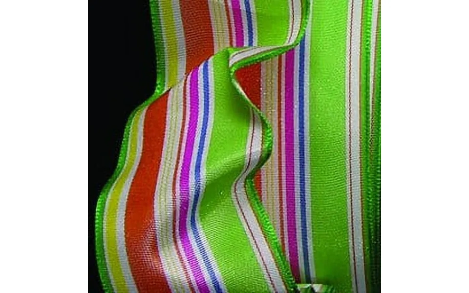 The Ribbon People Green And Red Striped Wire Edged Craft Ribbon 1