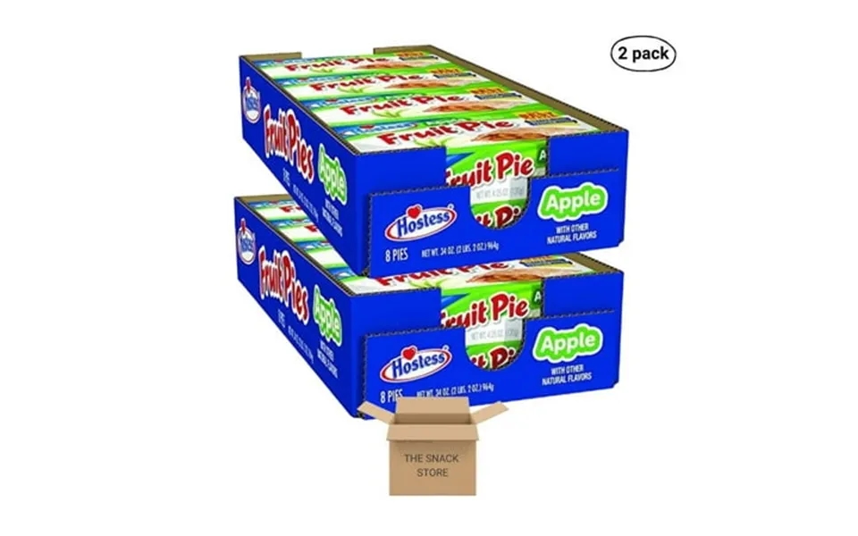 The Snack Store Bundle Hostess Apple Fruit Pie 4.25 Ounce 2 Boxes Of 8 Count 16 Total Pies