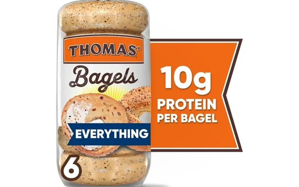 Thomas Everything Bagels 6 Count 10g Protein Kosher Bagels 20 Oz Bag