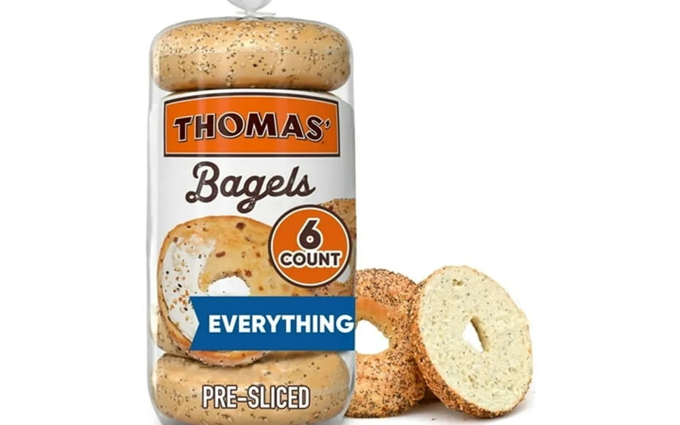 Thomas Everything Bagels 6 Count Soft Pre-sliced Bagels 20 Oz Bag Pack Of 10