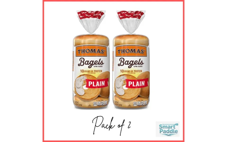 Thomas Plain Bagels 6 Count Pre-sliced Bagels 20 Oz Bag Pack Of 2